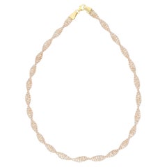 Italian 18K Rose Gold Necklace with Twisted Design