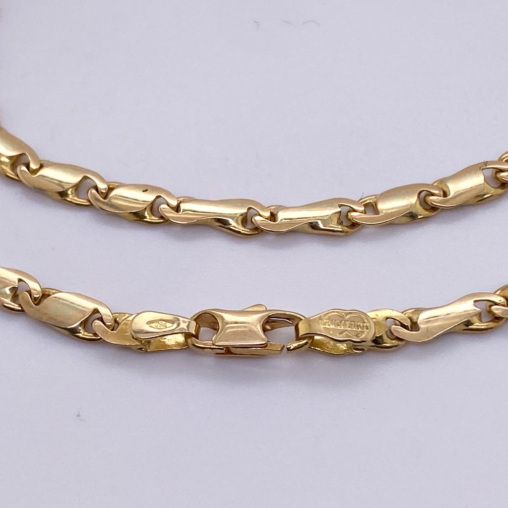 Italian 18K Solid Gold 4mm Fancy Link Chain Necklace 20