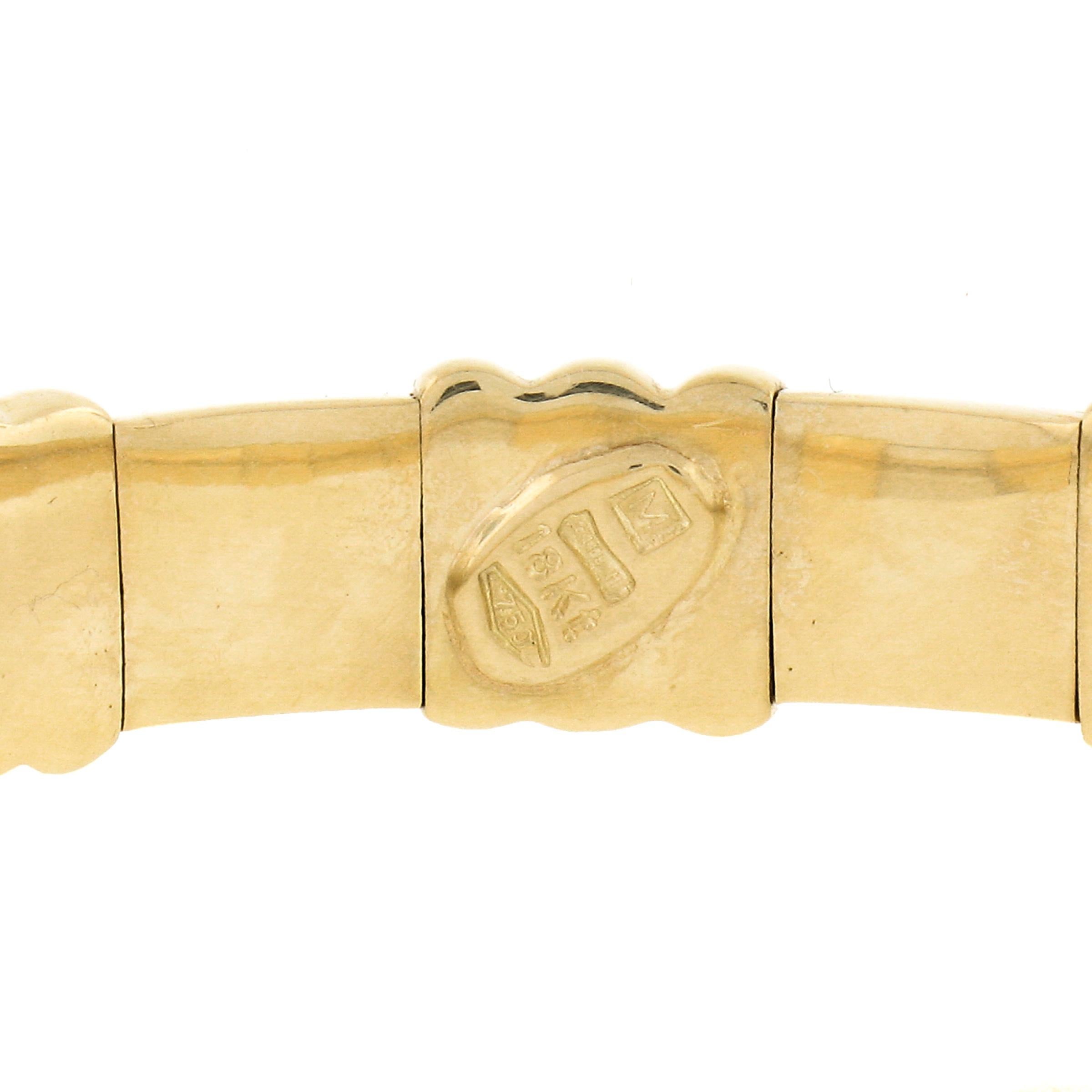 Flexibles italienisches Armband aus 18 Karat zweifarbigem Gold mit 1,40 Karat Diamant und Saphir Damen im Angebot