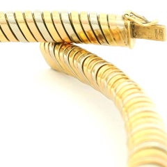 Italian 18K Two-Tone Gold Tubogas Collar Necklace by Masella, 1970s