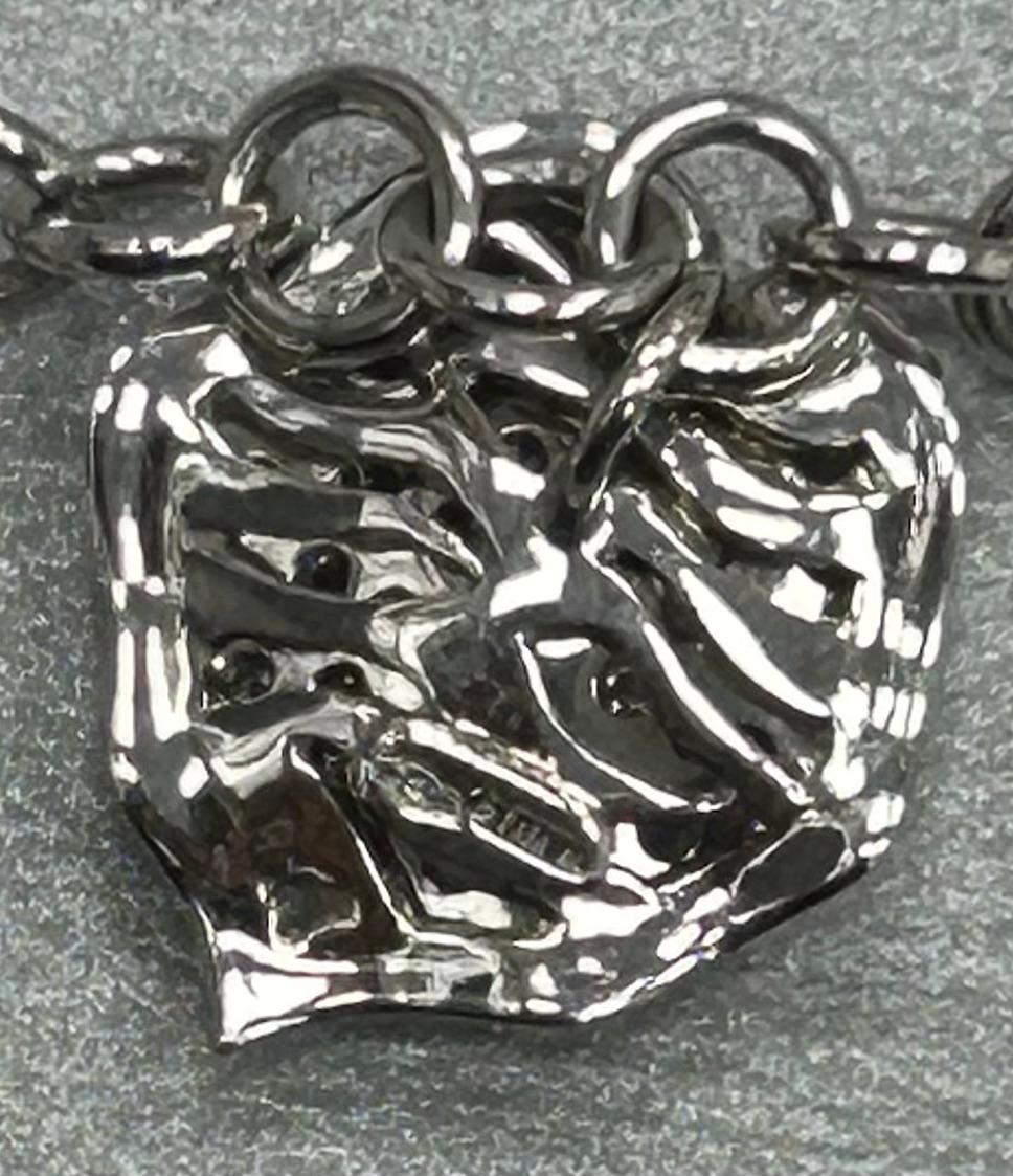Italian 18k WG Diamond Charm Bracelet For Sale 1