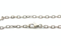 Italian 18k White Gold 9.75" Textured Cable Link Chain Anklet Ankle Bracelet