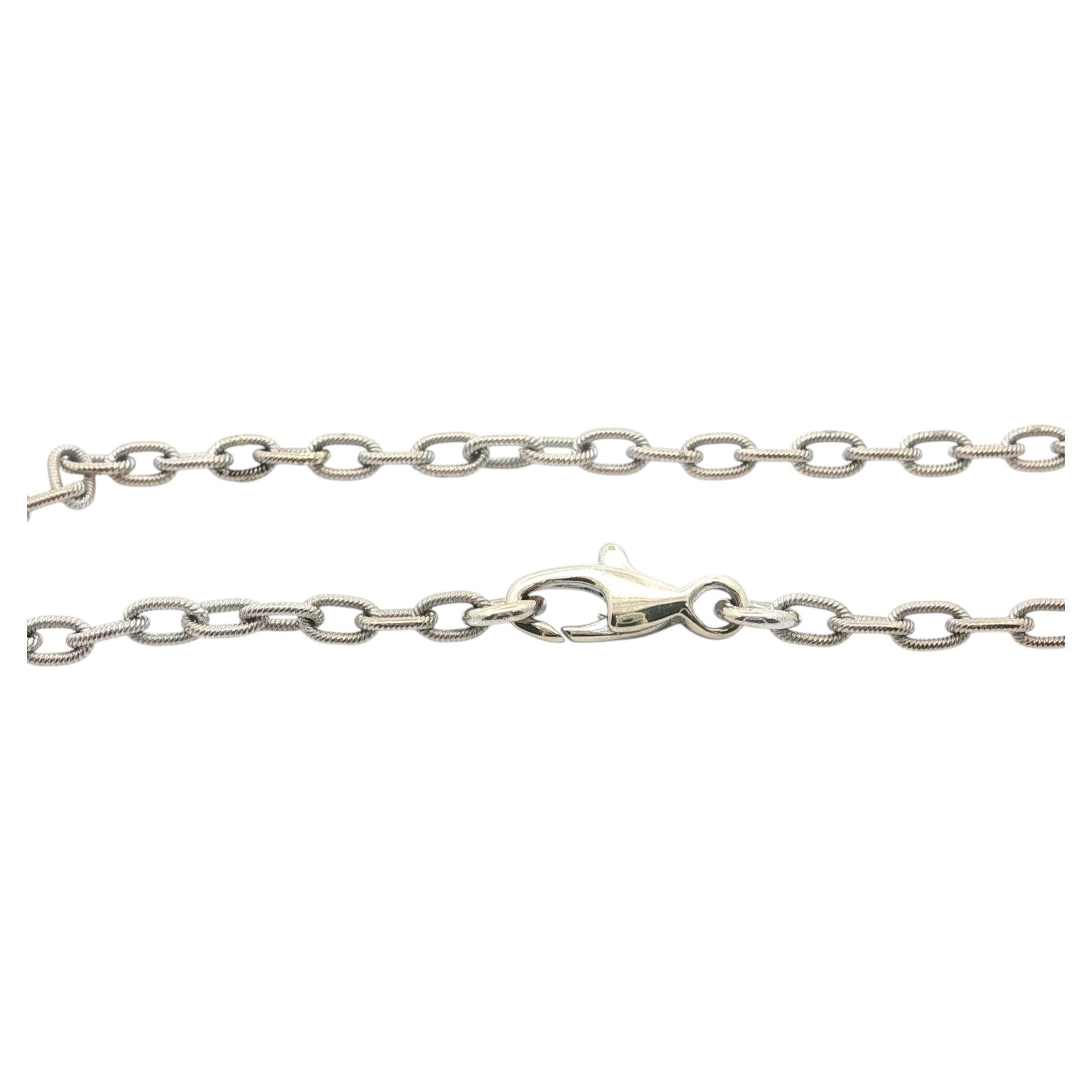 Cavigliera in oro bianco 18 carati da 9,75" con catena a maglie strutturate A Link in vendita