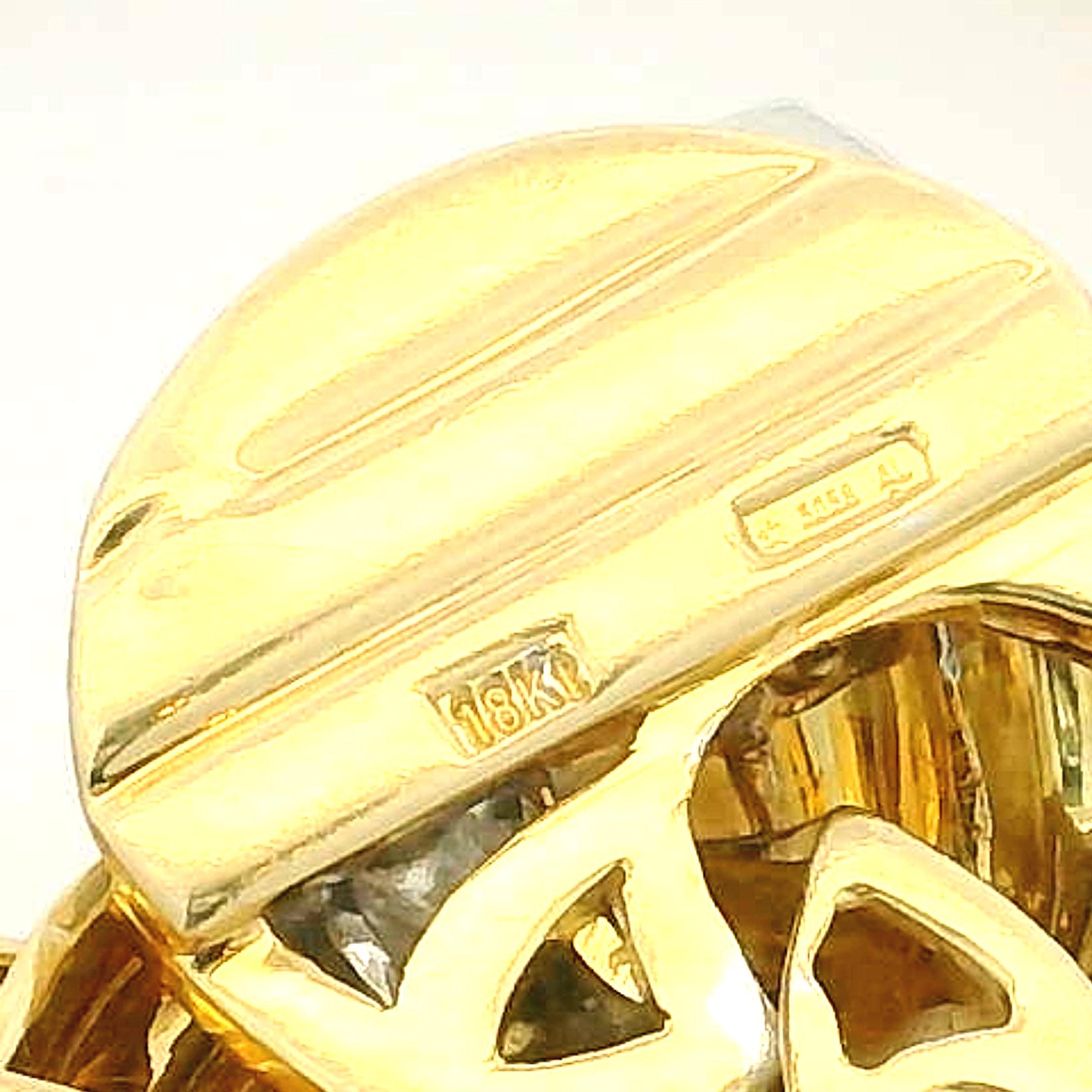 Italienische 18K Gelb- und Weißgold schwere A Link Halskette mit 5,5 Karat Diamant im Angebot 8