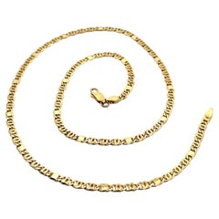 Italienische 18k Gelbgold 19,5" Einzigartige ineinandergreifende polierte Link Kette Halskette