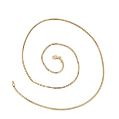 Italian 18k Yellow Gold 20" Silky Snake Link 1.4mm Chain Necklace Lobster Clasp