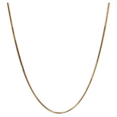 Italian 18k Yellow Gold 20" Silky Snake Link 1.4mm Chain Necklace Lobster Clasp