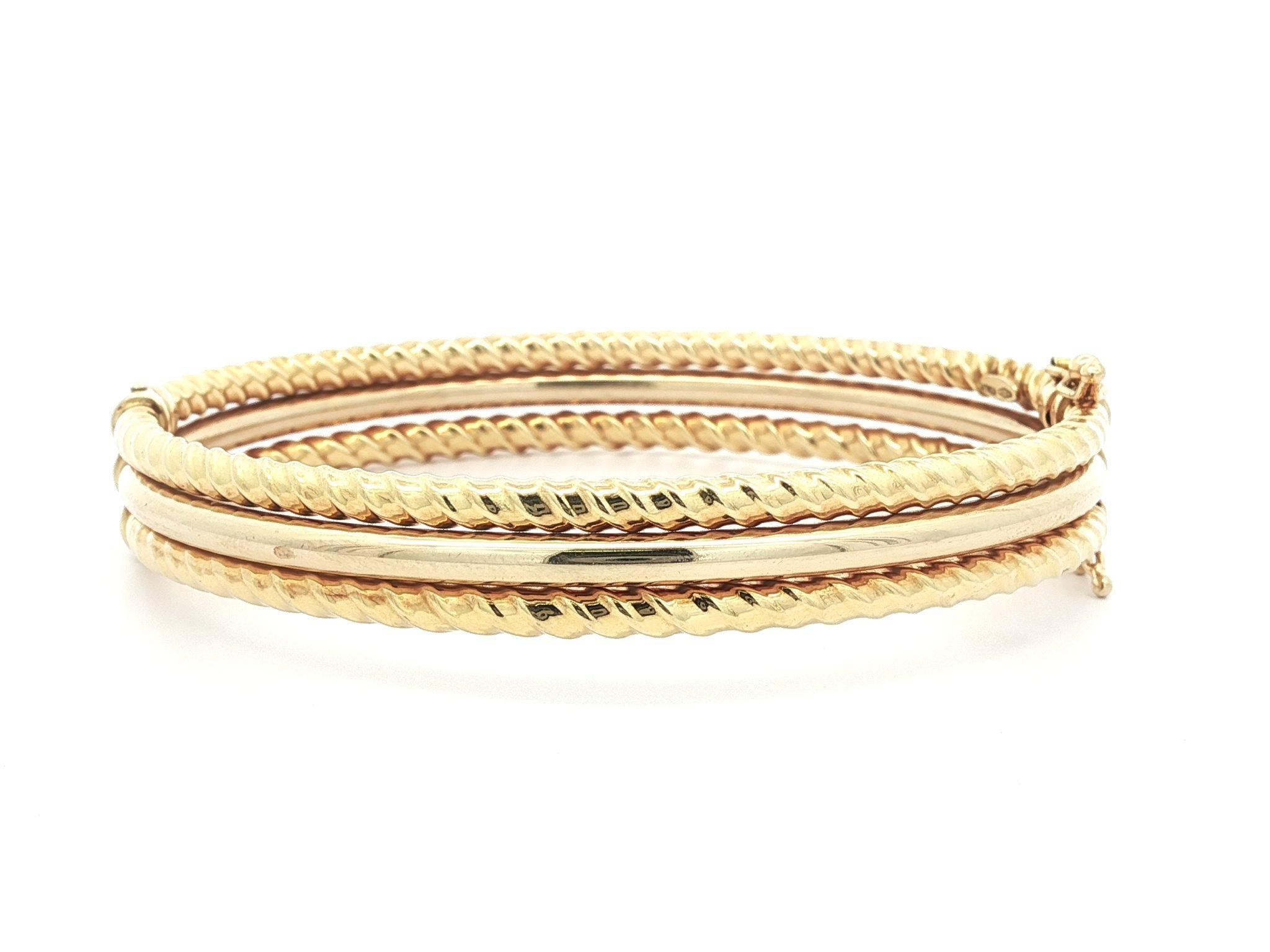 The Row Design/One Bracelet à charnière en or jaune 18k à 3 rangs torsadés Pour femmes en vente