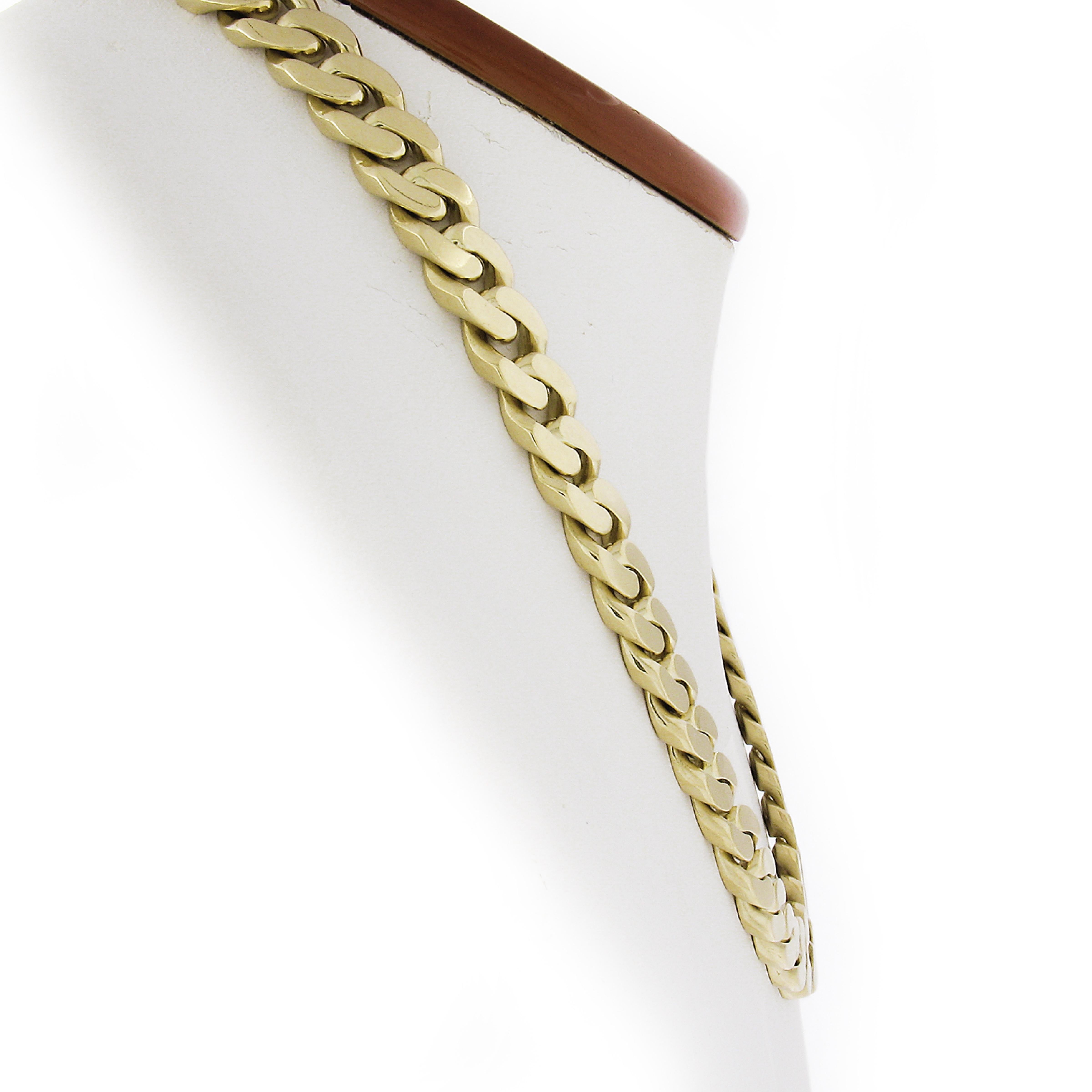 Italienische 18 Karat Gelbgold 9.9 mm breite geschwungene Gliederkette 16