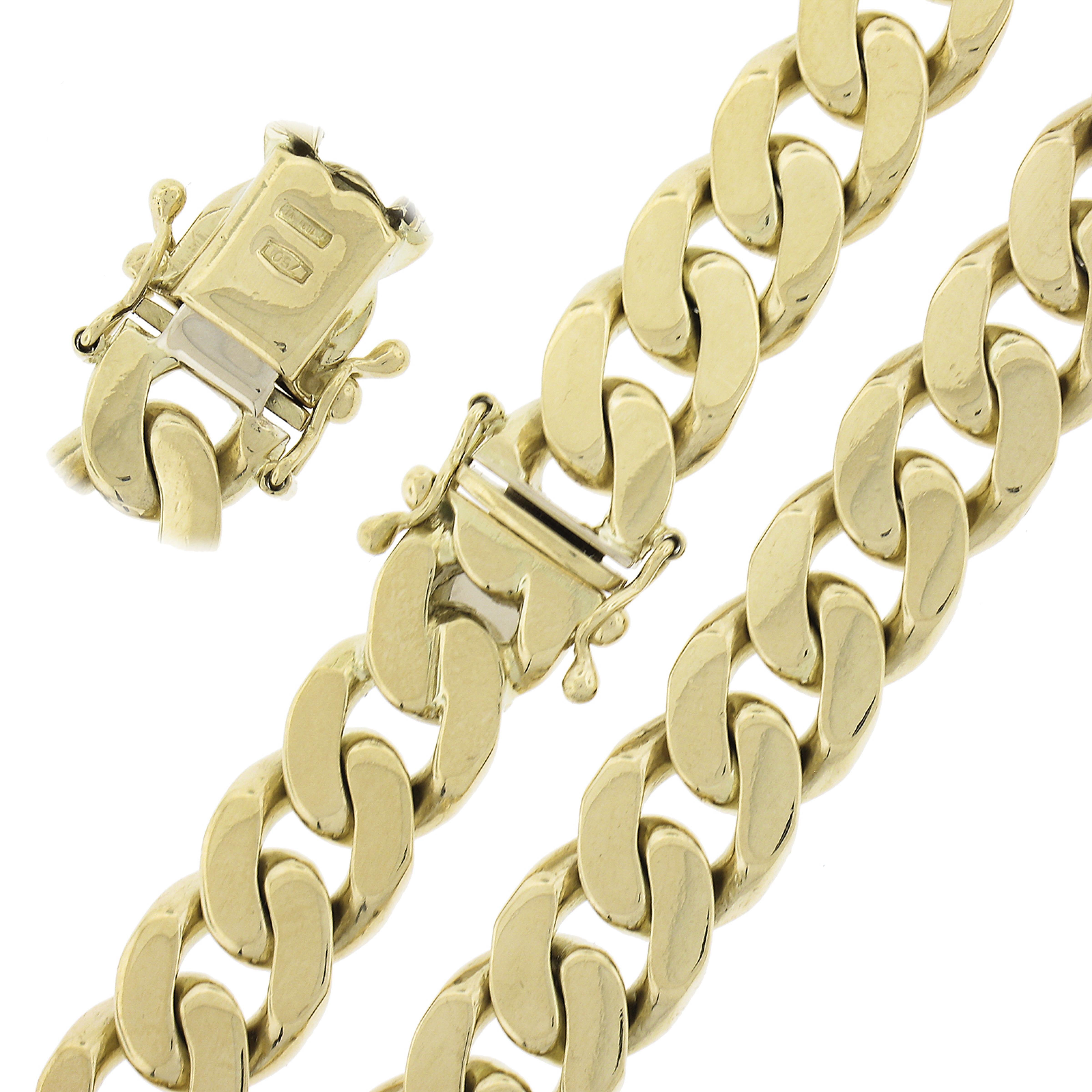 Italian 18k Yellow Gold 9.9mm Wide Curb Link 16