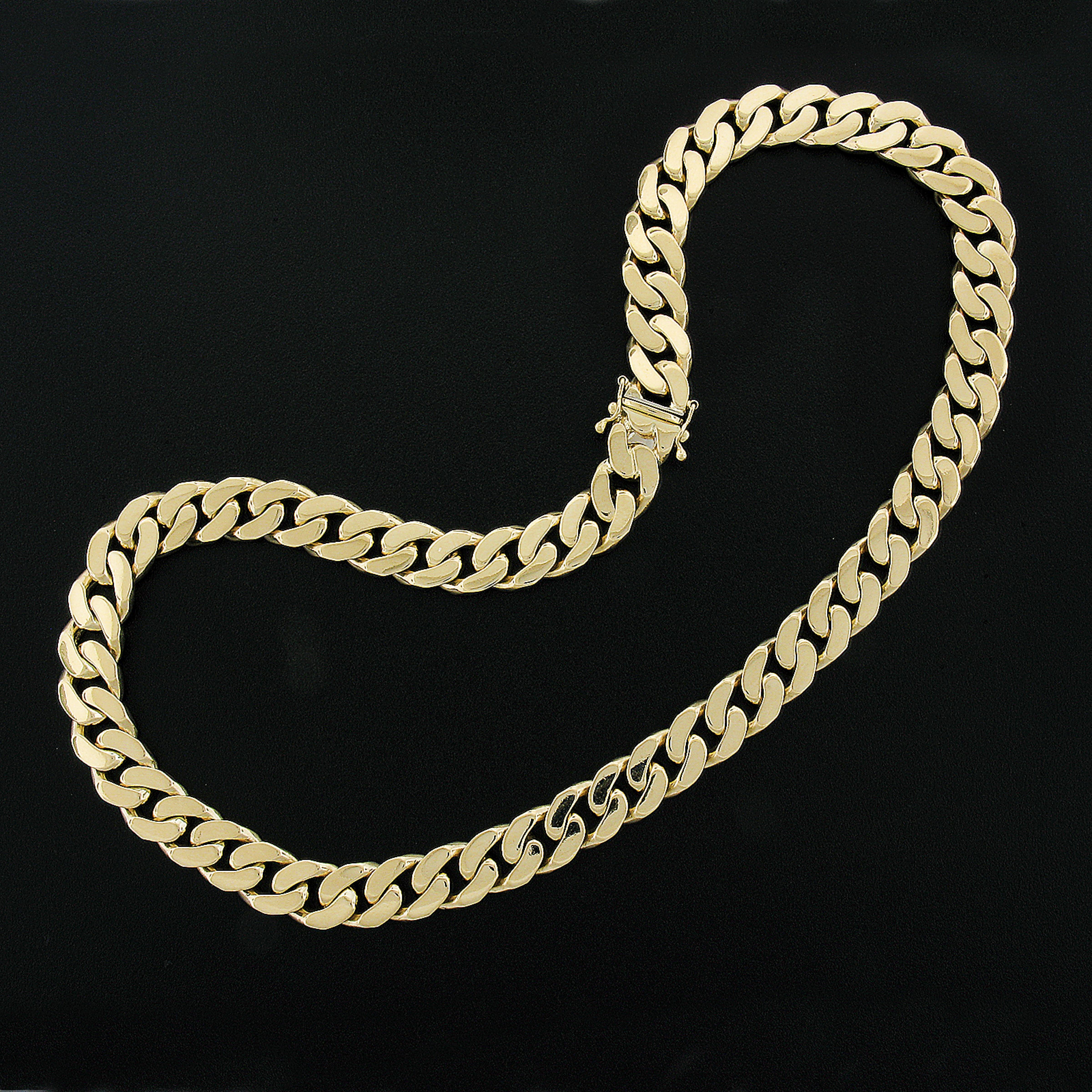 Italienische 18 Karat Gelbgold 9.9 mm breite geschwungene Gliederkette 16