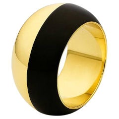 Bague italienne en or jaune 18K et émail noir - 2021