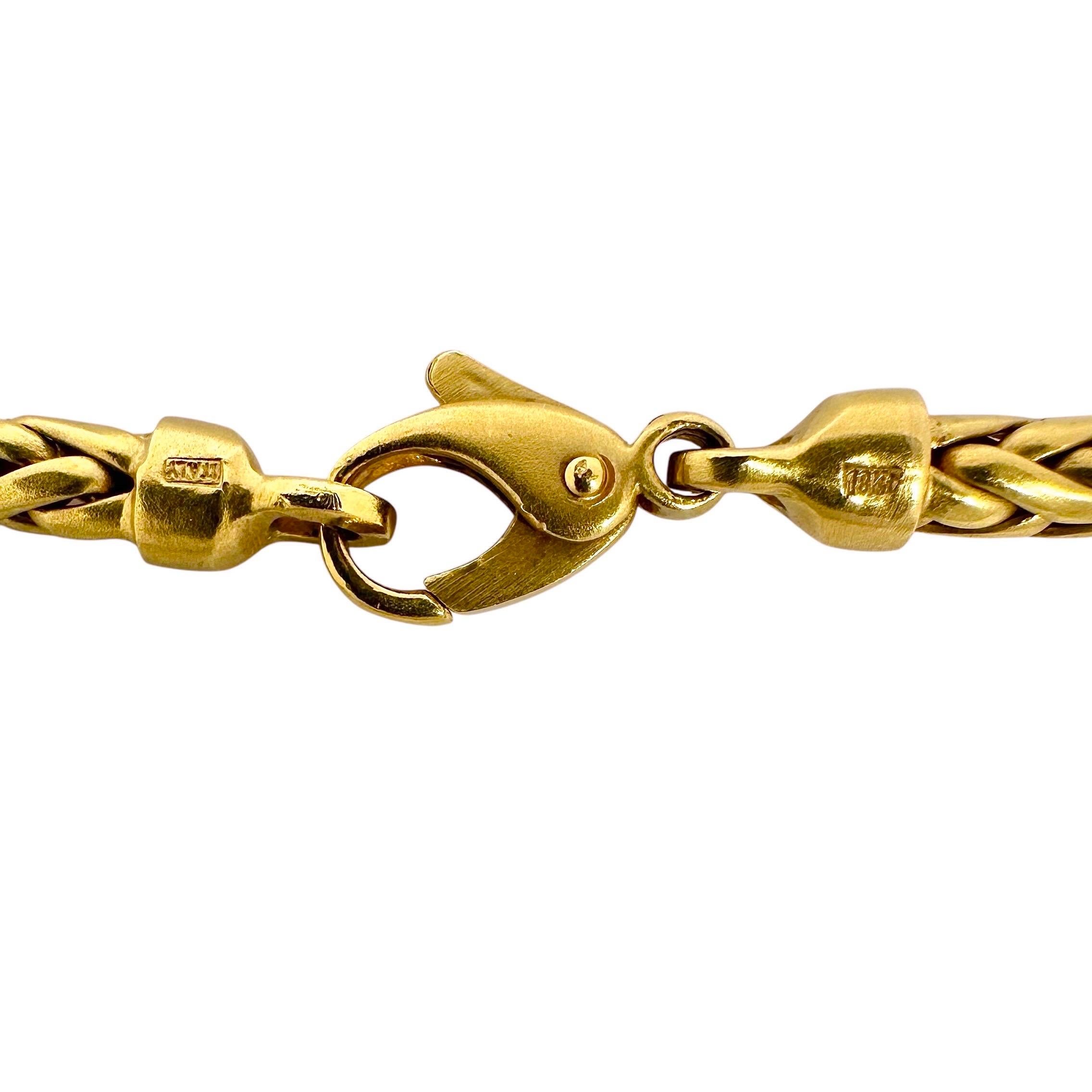 Italian 18K Yellow Gold Braided Choker Ideal for Hanging Pendants From by Herco In Excellent Condition For Sale In Palm Beach, FL