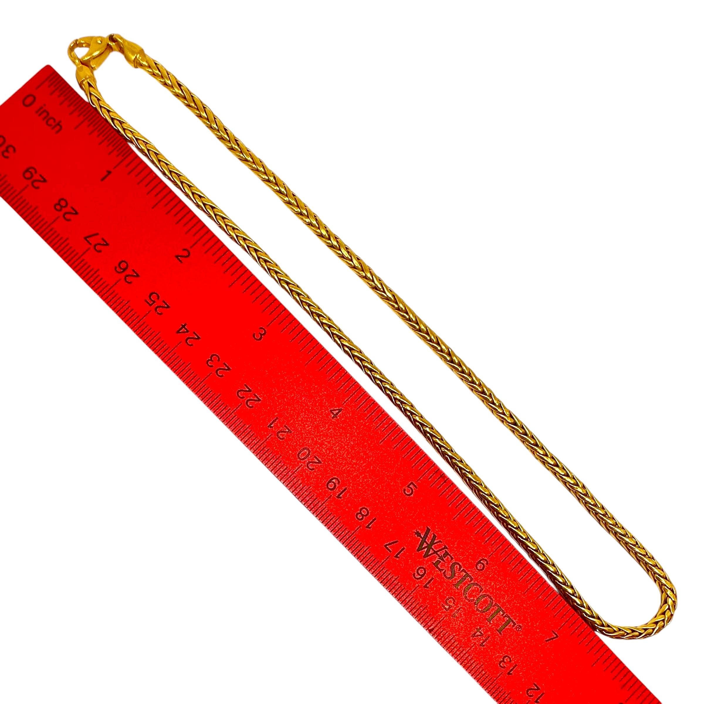 Italian 18K Yellow Gold Braided Choker Ideal for Hanging Pendants From by Herco For Sale 2