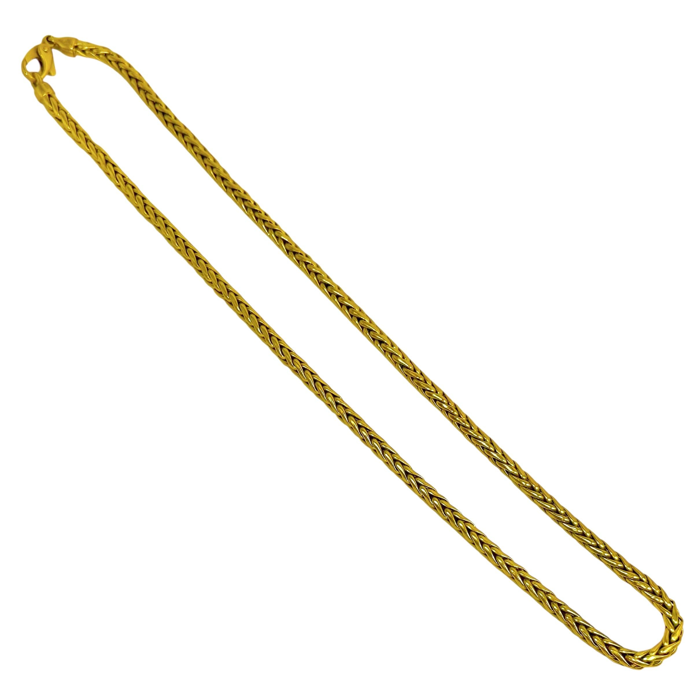 Italian 18K Yellow Gold Braided Choker Ideal for Hanging Pendants From by Herco For Sale 3