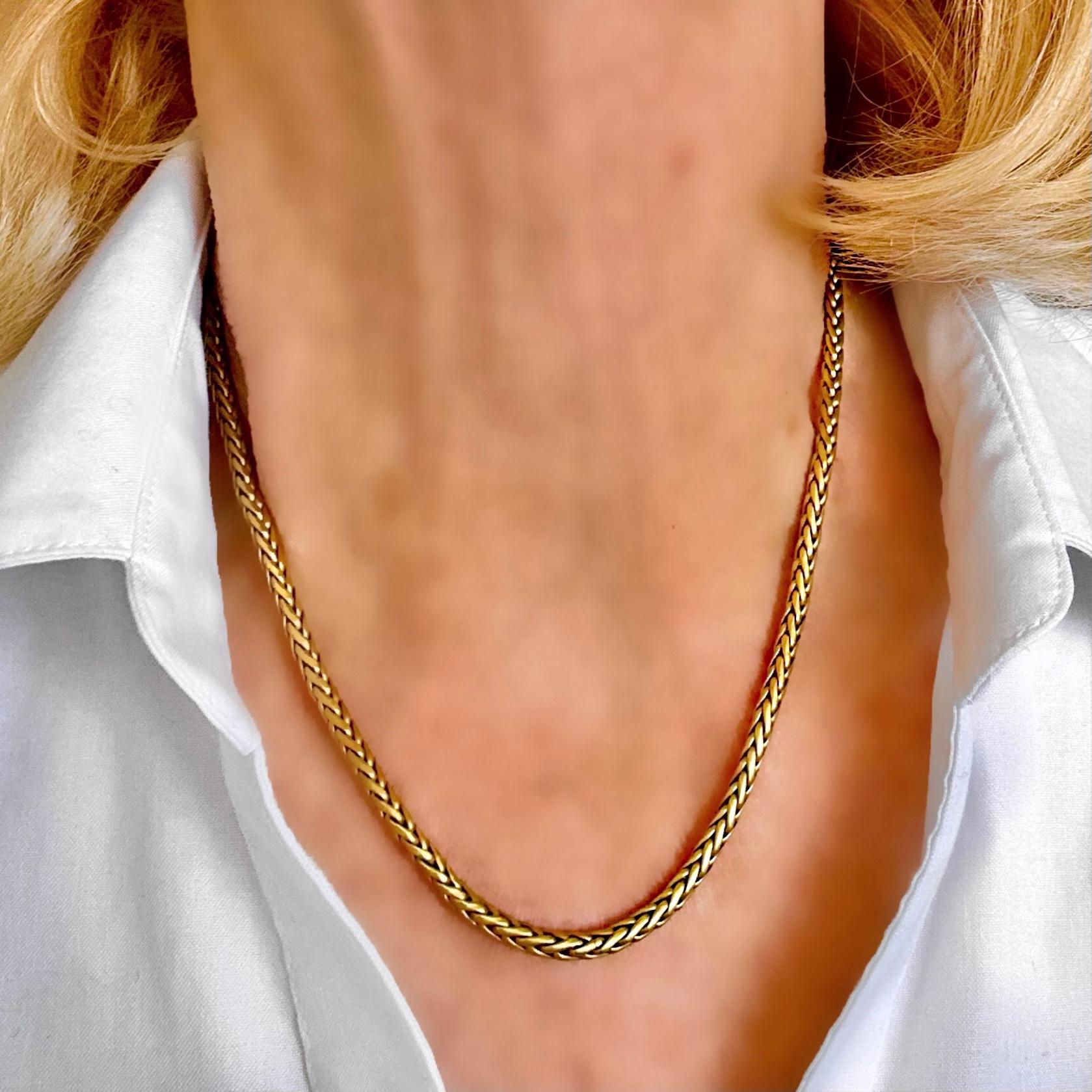 Italian 18K Yellow Gold Braided Choker Ideal for Hanging Pendants From by Herco For Sale 4