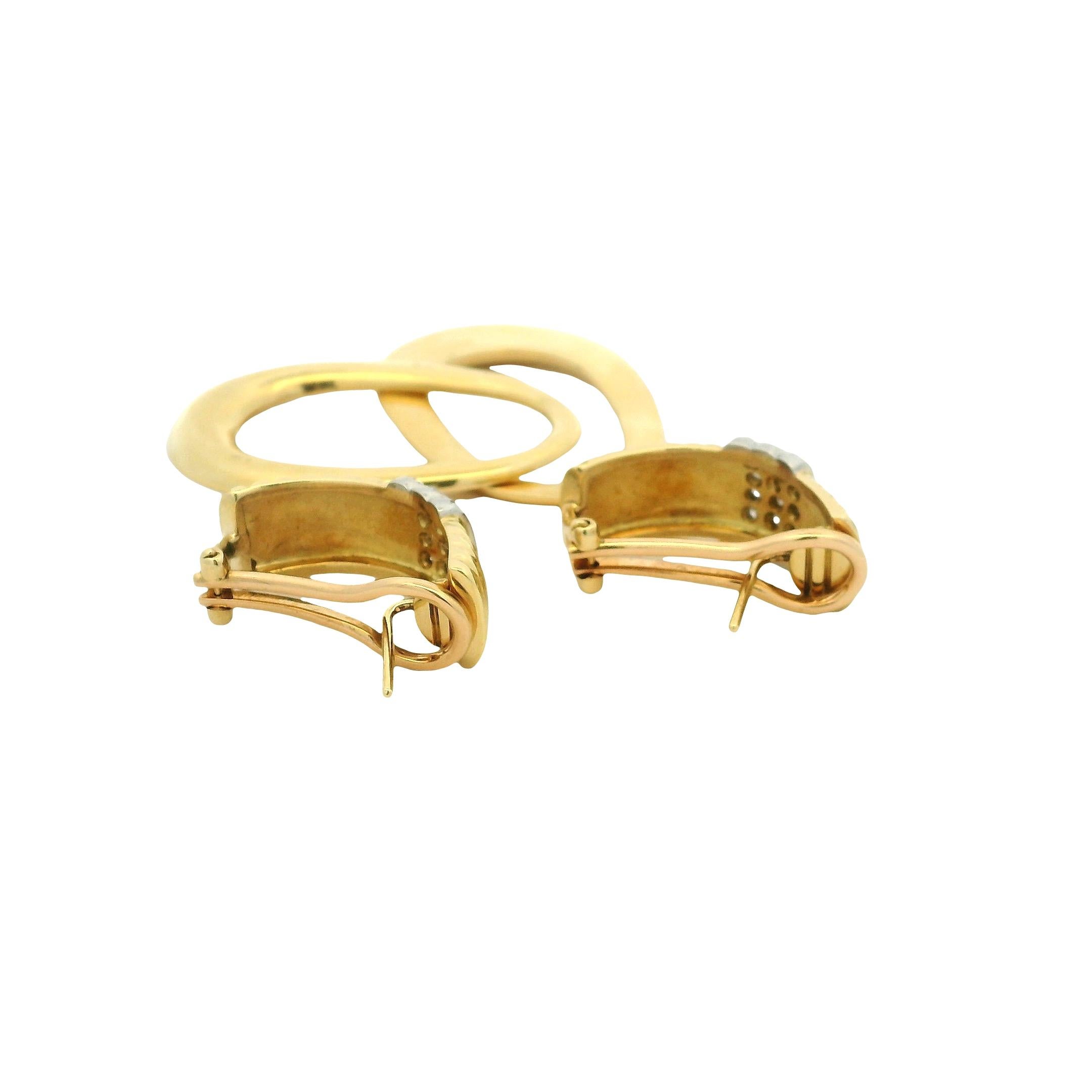 Boucles d'oreilles italiennes en or jaune 18K à diamant convertible, 1,20ct, Day-to-Night en vente 4