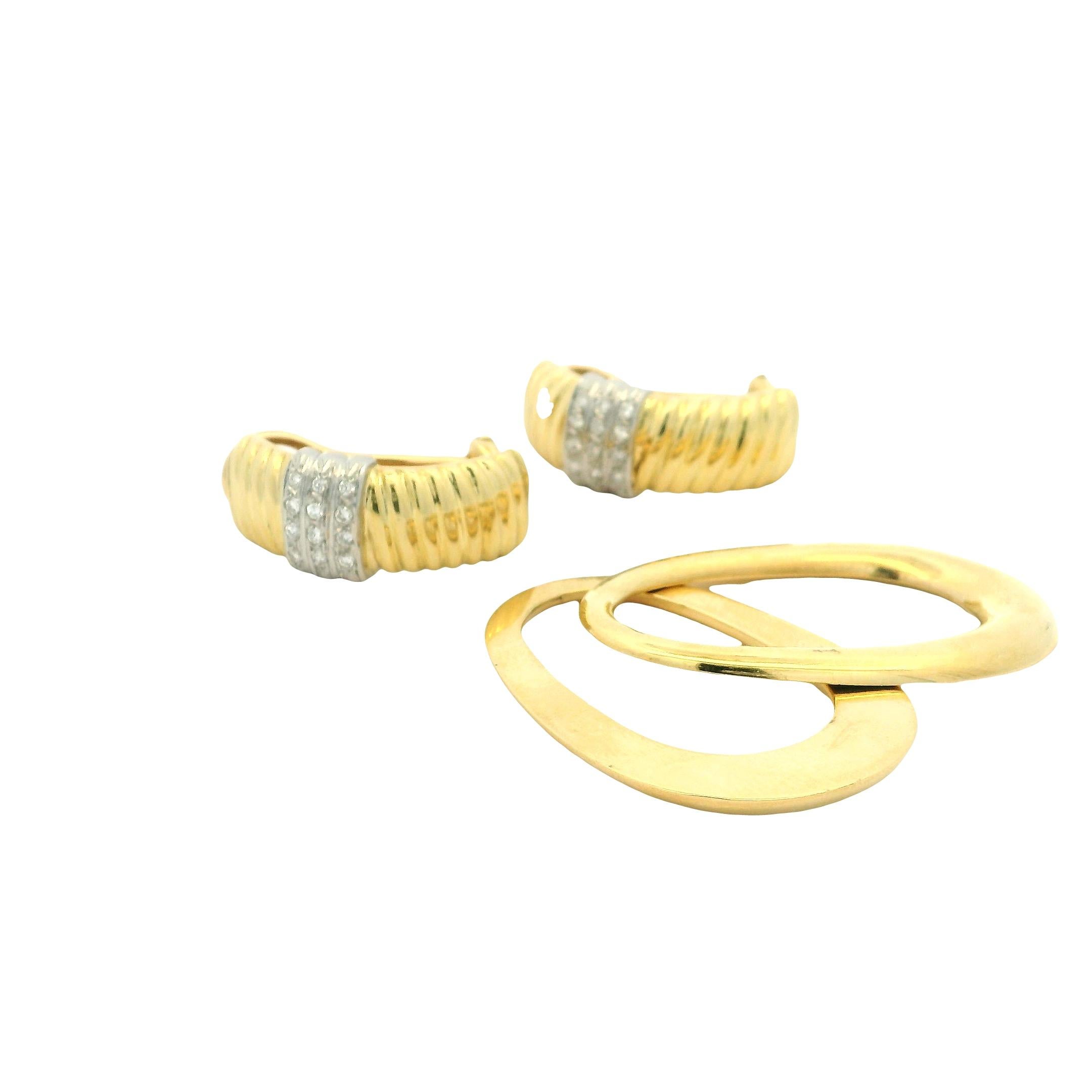 Contemporain Boucles d'oreilles italiennes en or jaune 18K à diamant convertible, 1,20ct, Day-to-Night en vente