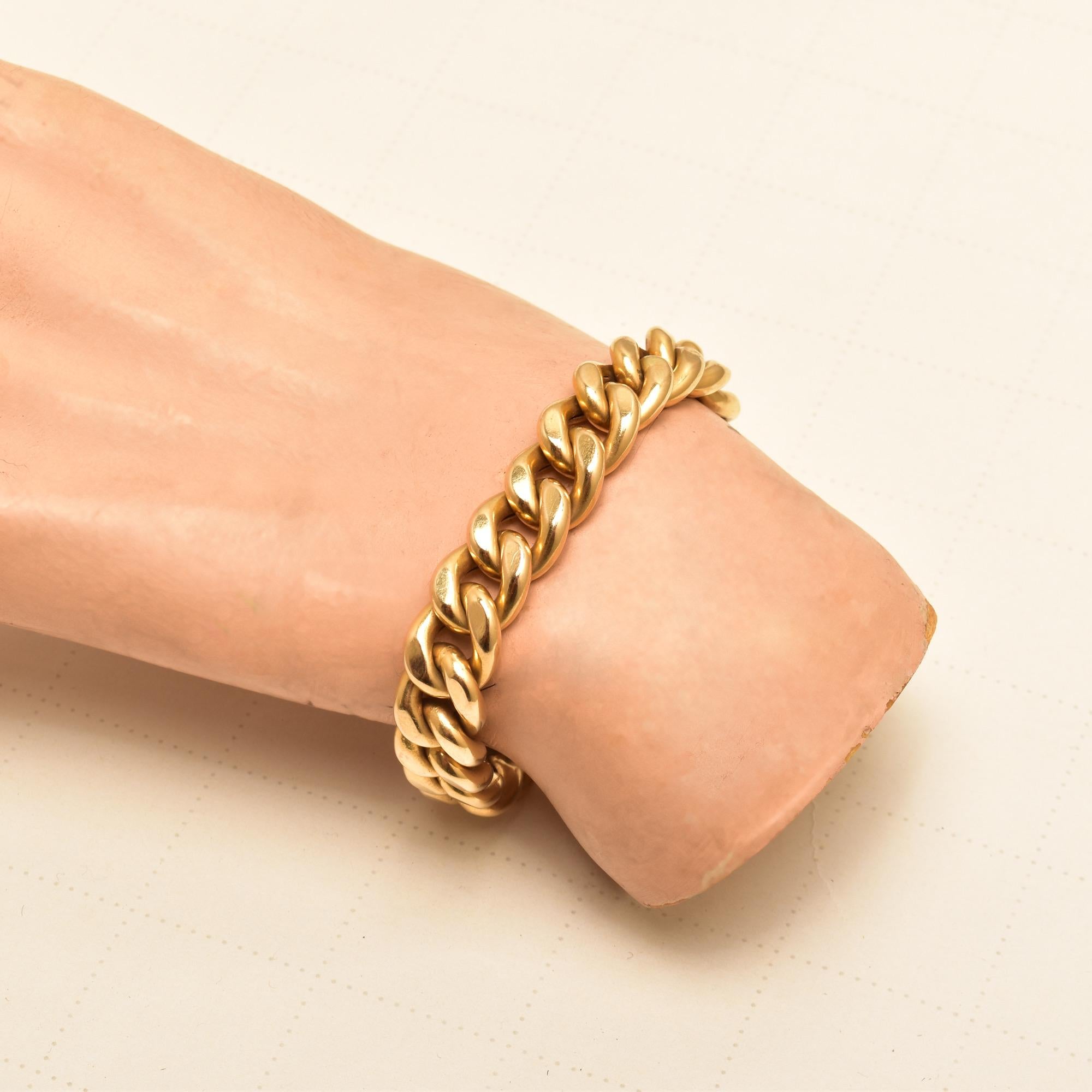 Italian 18k Yellow Gold Cuban Link Bracelet 2