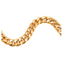Bracciale italiano a maglie cubane in oro giallo 18 carati