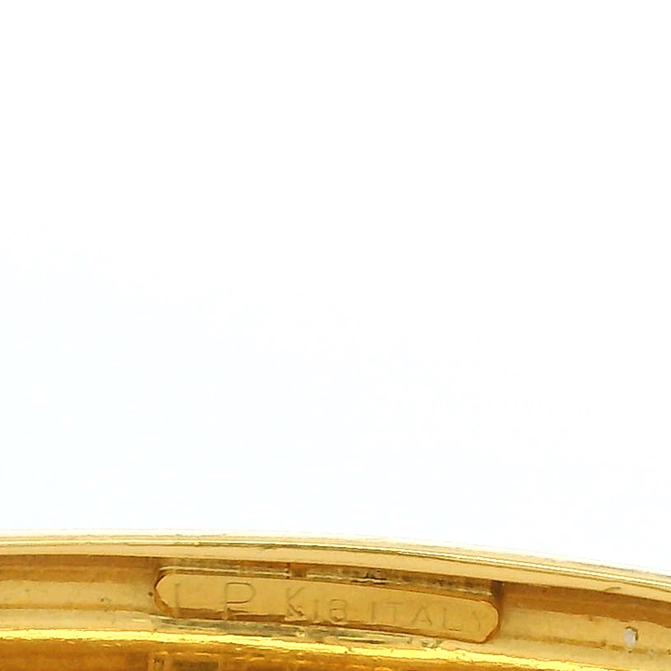 Pulsera brazalete italiana de oro amarillo de 18 quilates con pavé de diamantes, 1,11 quilates en venta 2