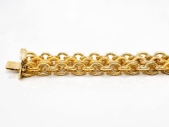 Italian 18k Yellow Gold Double-Link Bracelet, 24 Grams