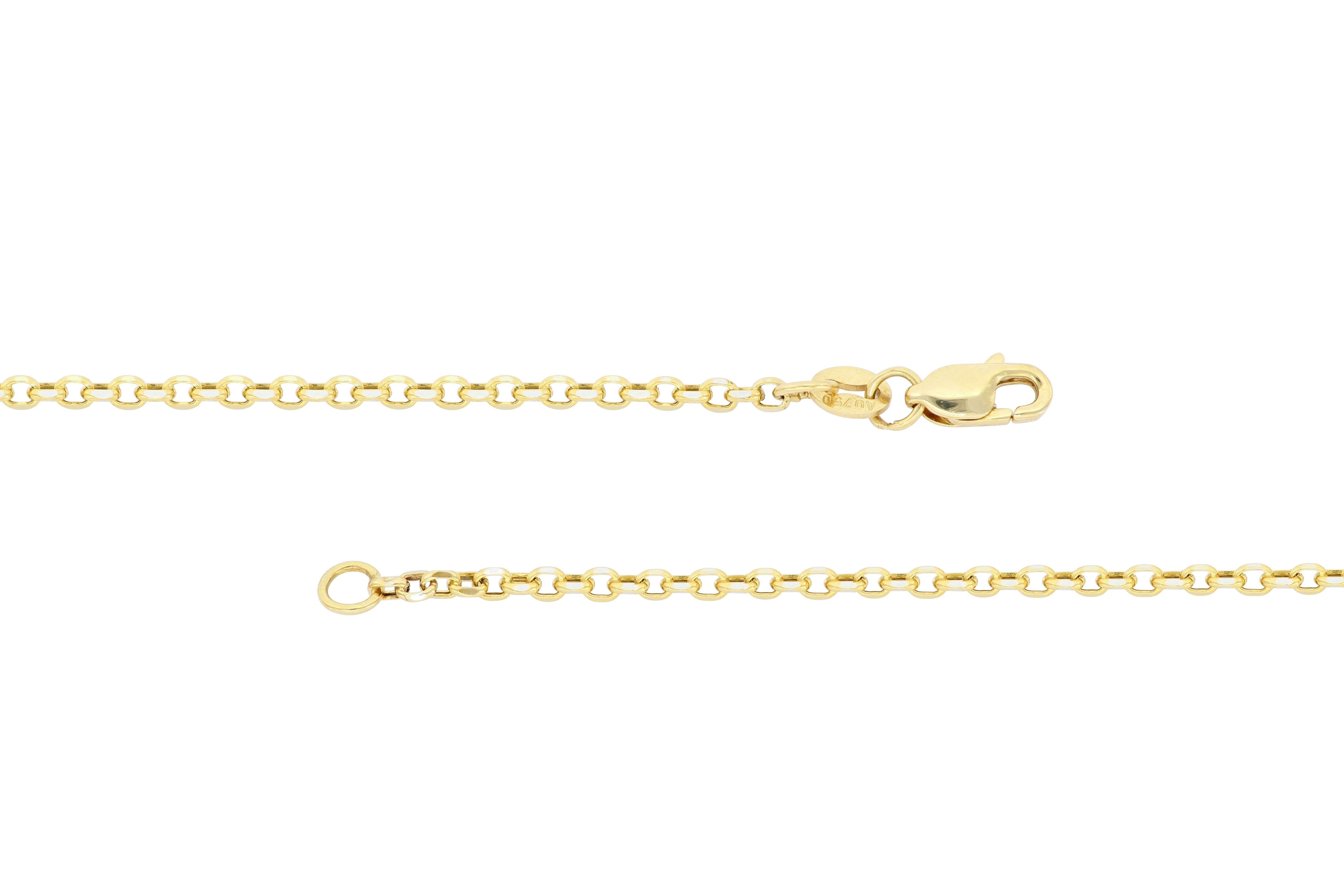 Women's Italian 18k Yellow Gold Heart Shape Pendant Necklace For Sale