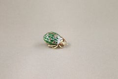 Italian 18K Yellow Gold Ladybug Brooch with Rubies, Diamonds, and Enamel