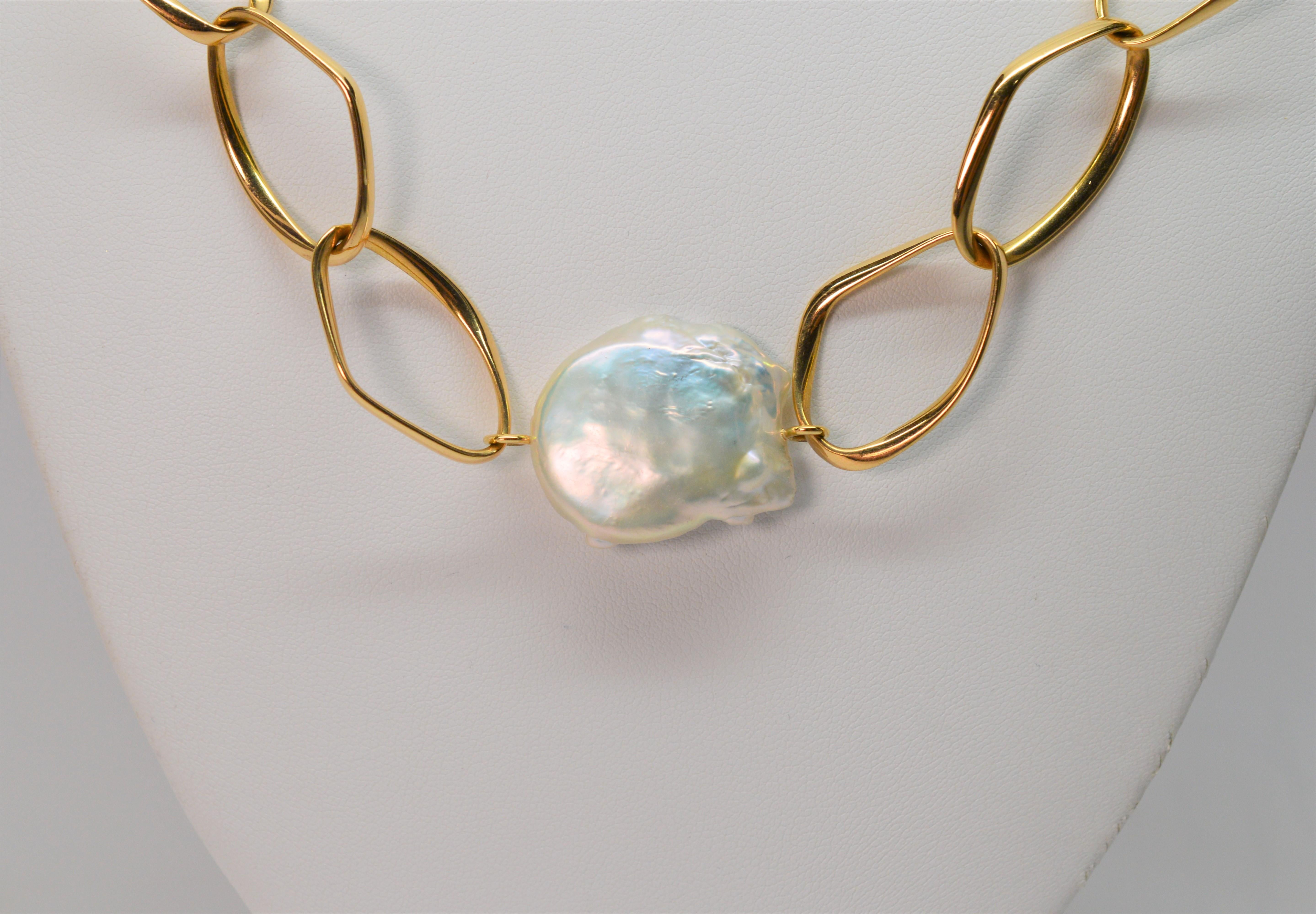 flat coin pearl necklace