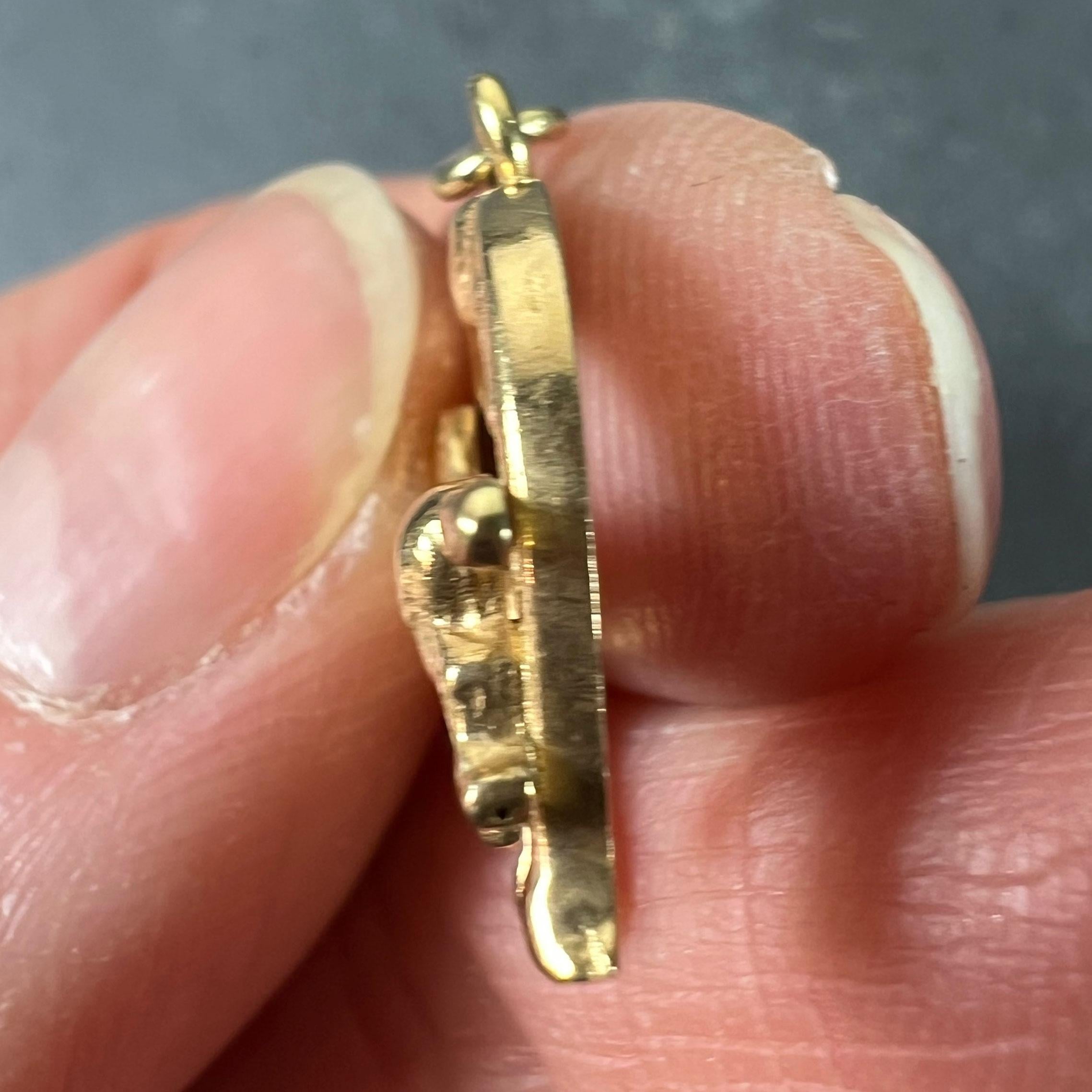 Italian 18K Yellow Gold Lucky Horseshoe Horse Charm Pendant en vente 3