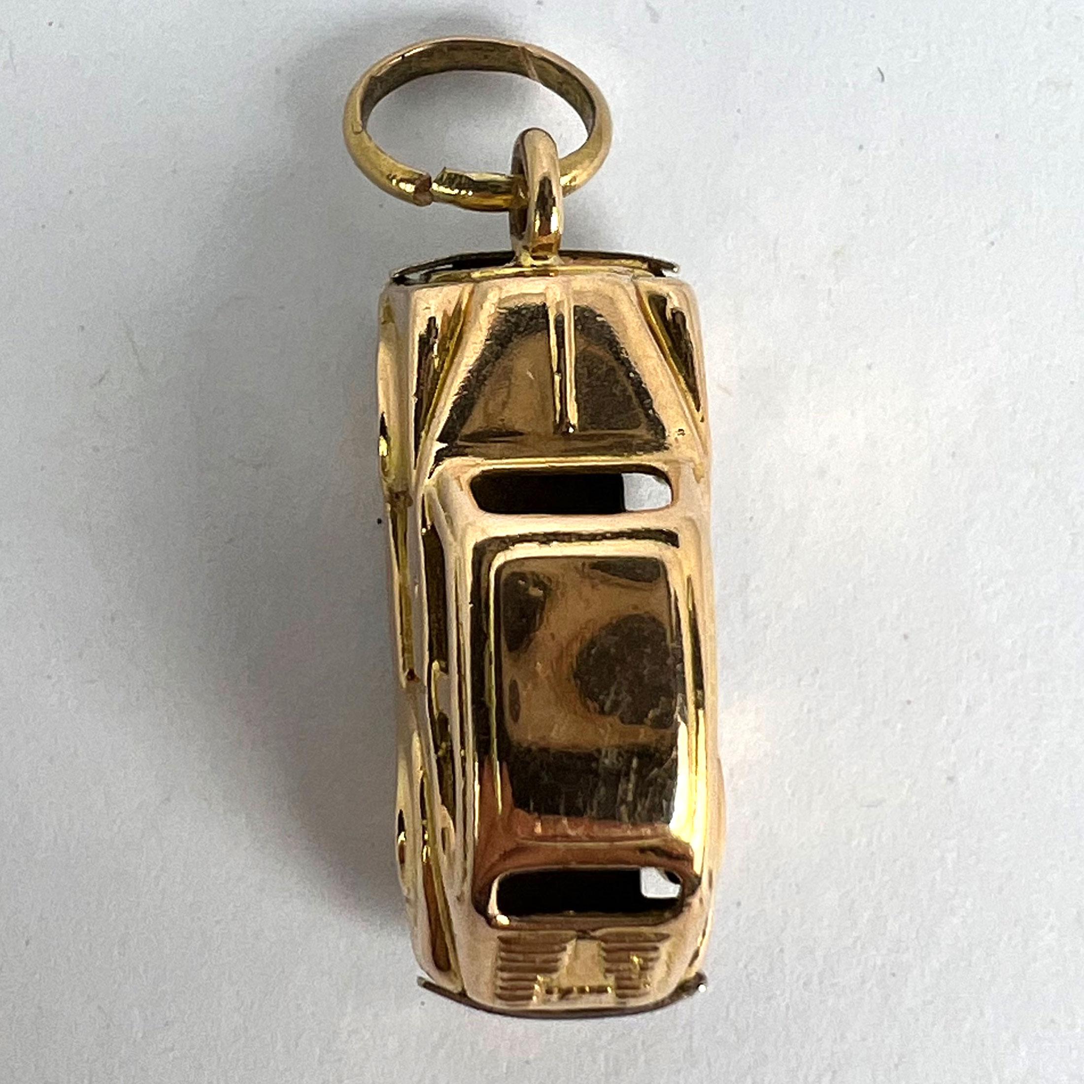 Italian 18K Yellow Gold Mechanical Saloon Car Charm Pendant For Sale 8