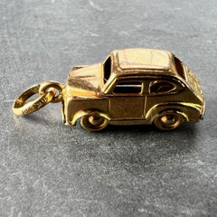 Italian 18K Yellow Gold Mechanical Saloon Car Charm Pendant
