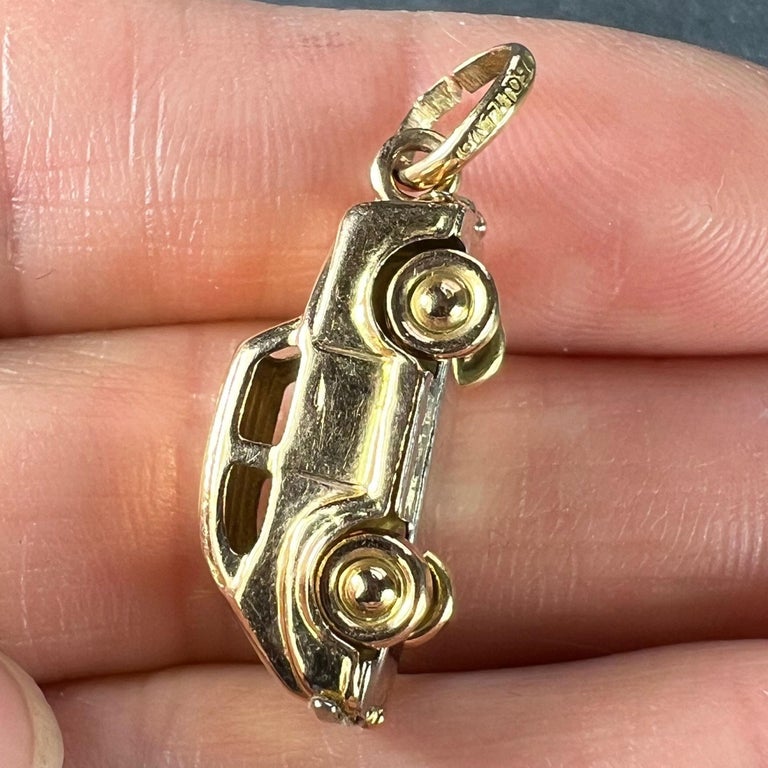 Pendentif Vintage Voiture En Or 18K – Années 50, Fait En Italie, Mixte