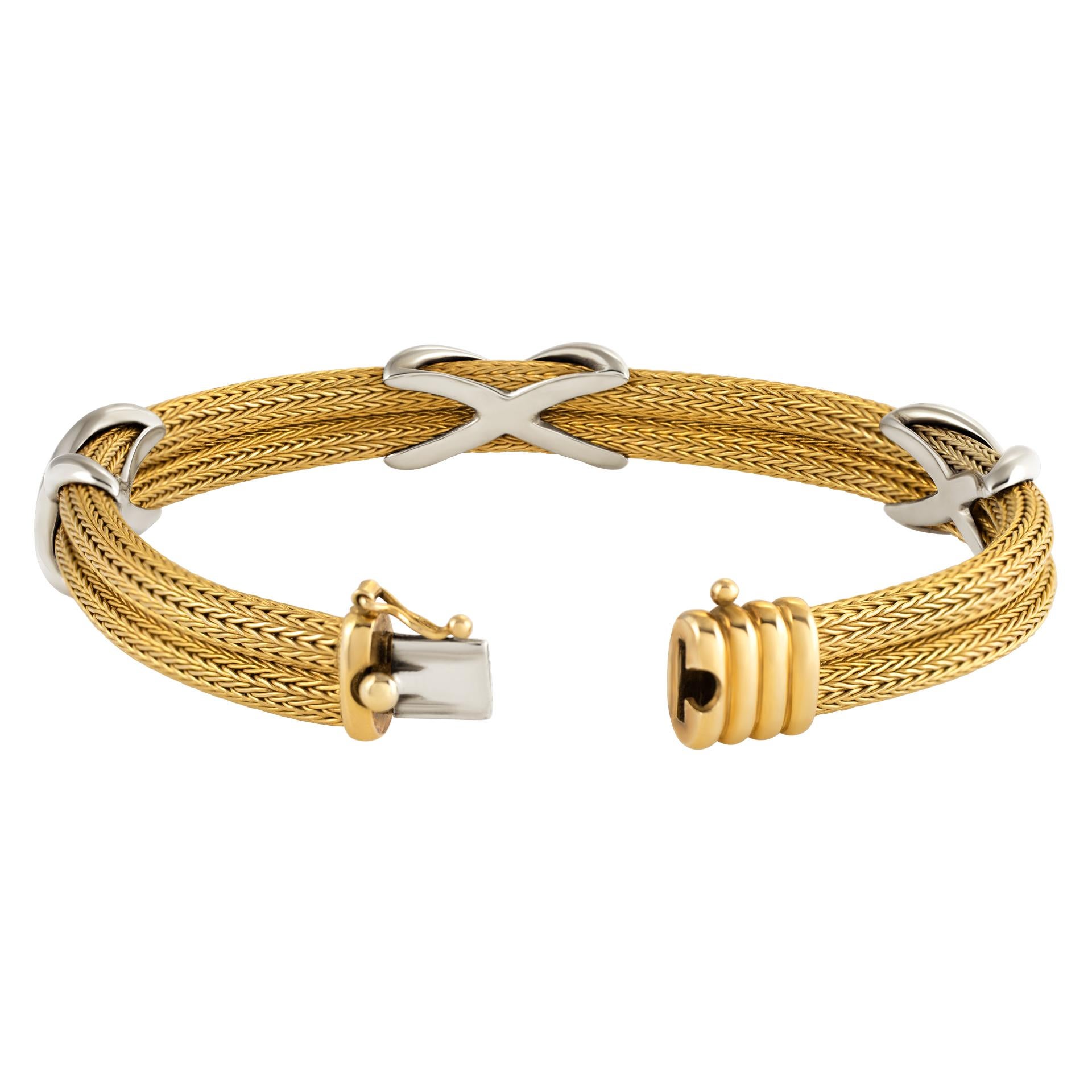 Italian 18k yellow gold mesh bracelet In Excellent Condition In Surfside, FL