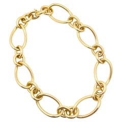 Italienische 18k Gelbgold Oval Link Halskette