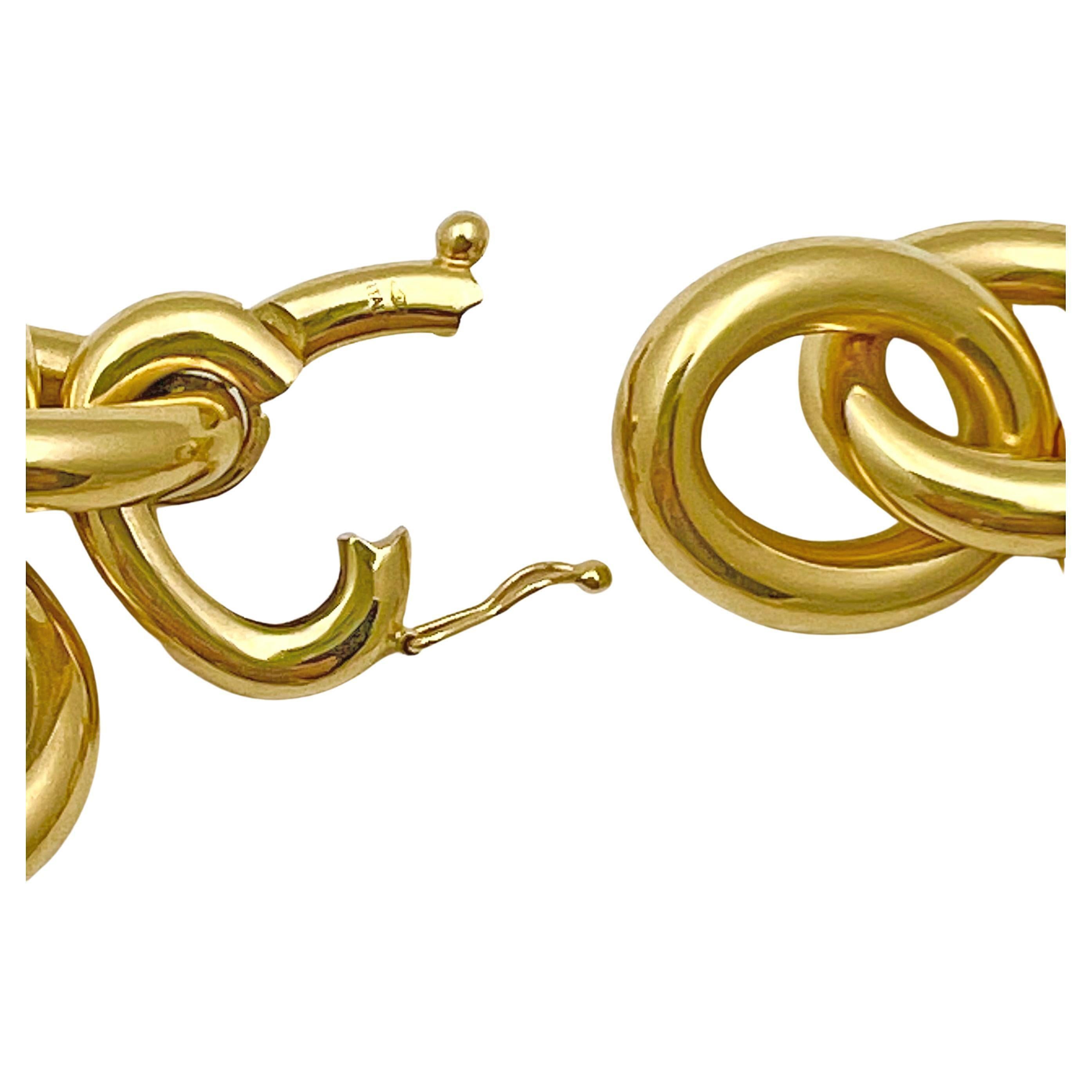 Modern Italian 18k Yellow Gold Oval Link Necklace
