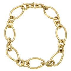 Italian 18k Yellow Gold Oval Link Necklace