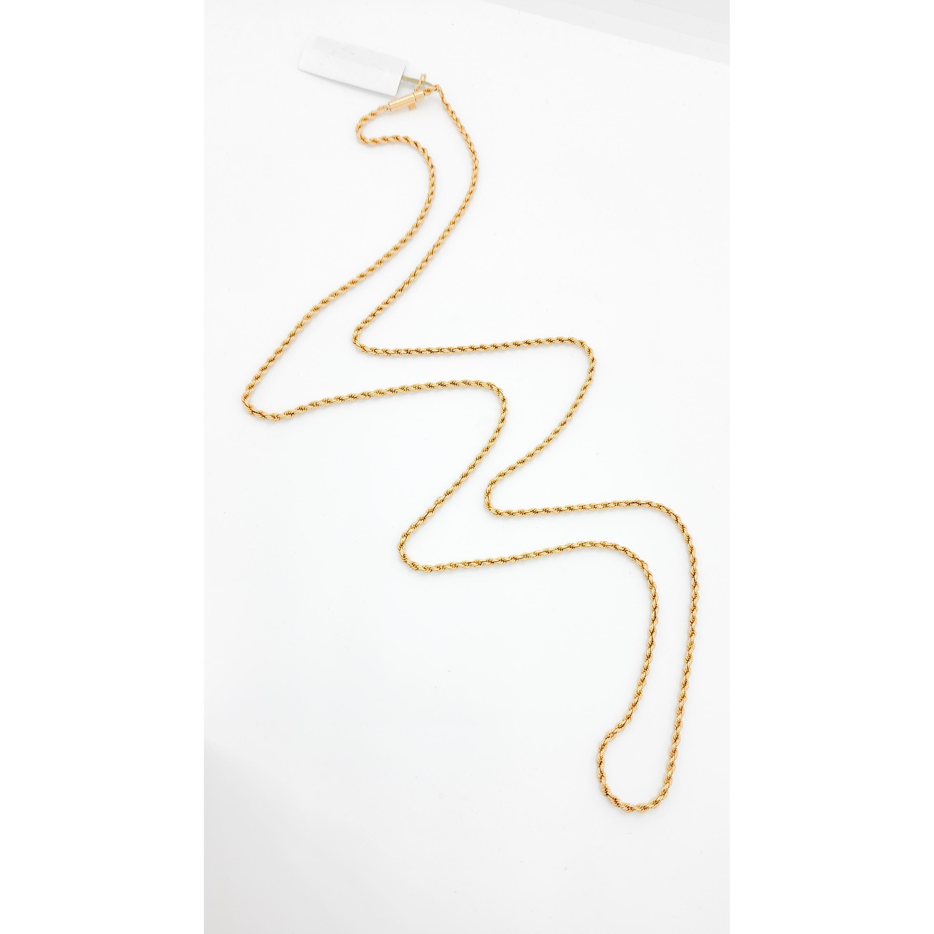 Italian 18k Yellow Gold Rope Chain For Sale 3