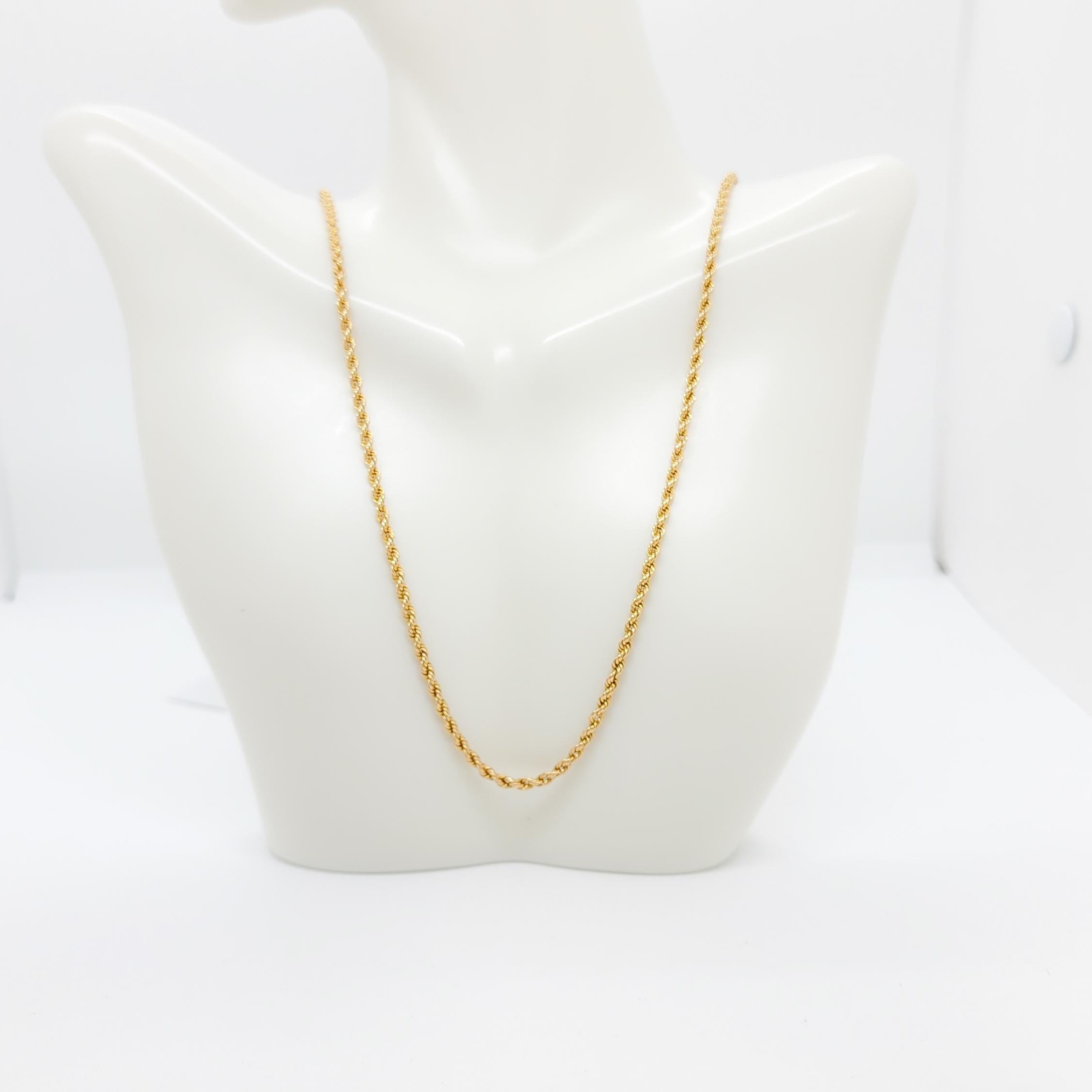 Beautiful rope chain in 18k yellow gold.  Handmade in Italy.