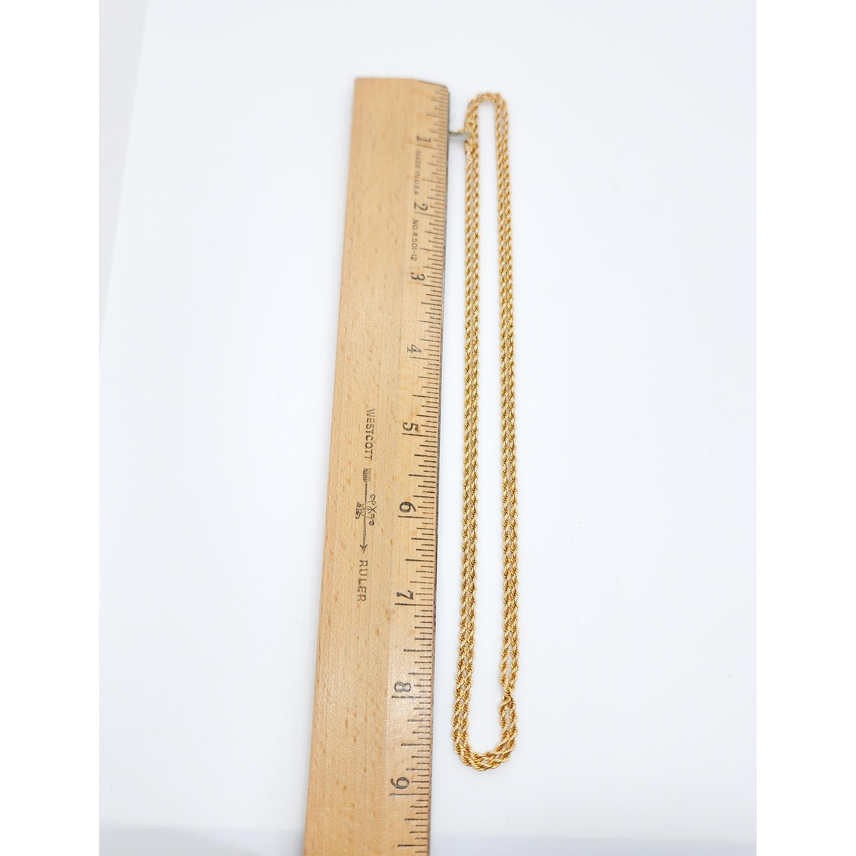 Italian 18k Yellow Gold Rope Chain For Sale 2