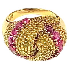 Italian 18K Yellow Gold Ruby Ring