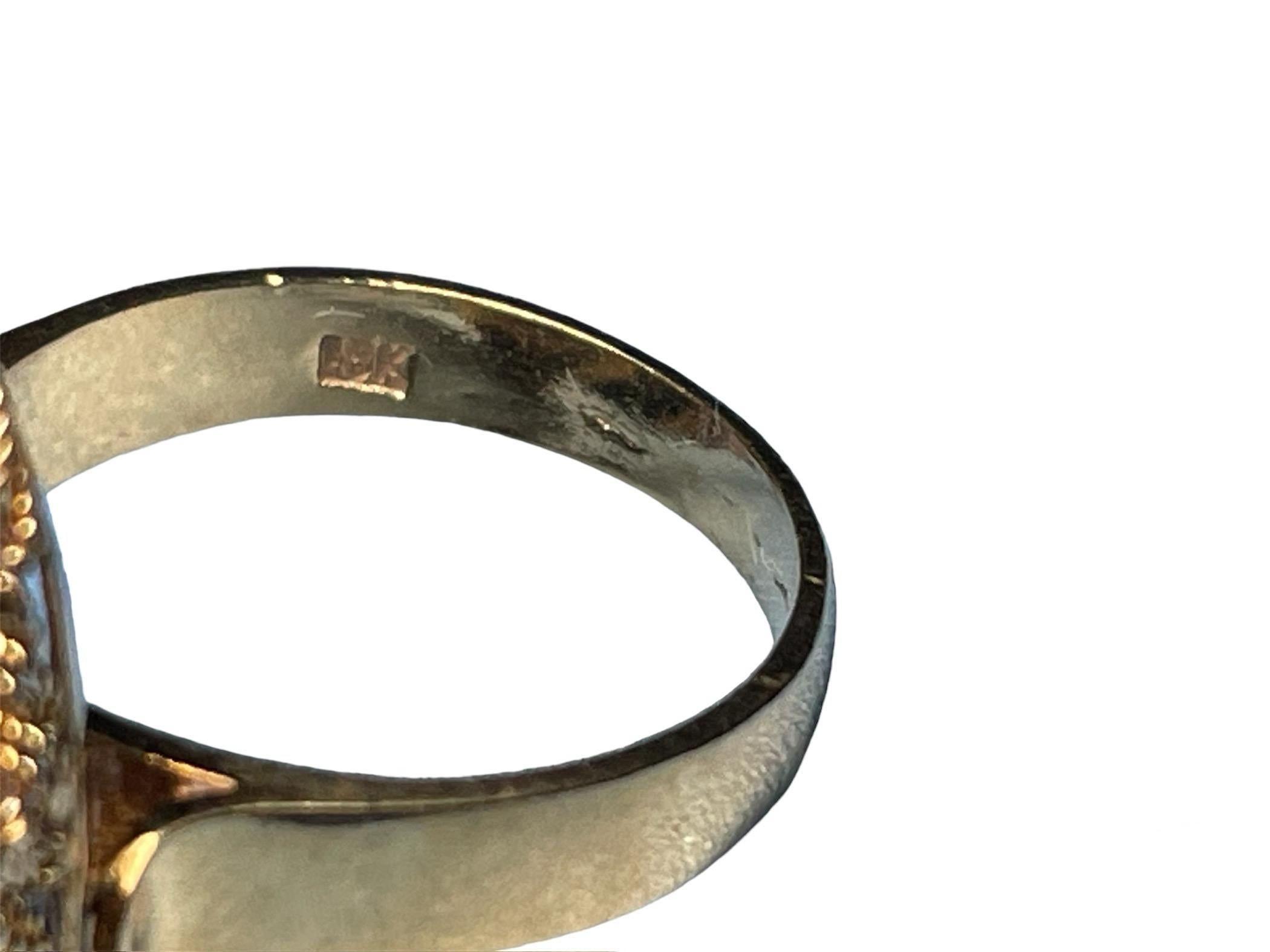 Italian 18K Yellow Gold Turquoise Cocktail Ring For Sale 8