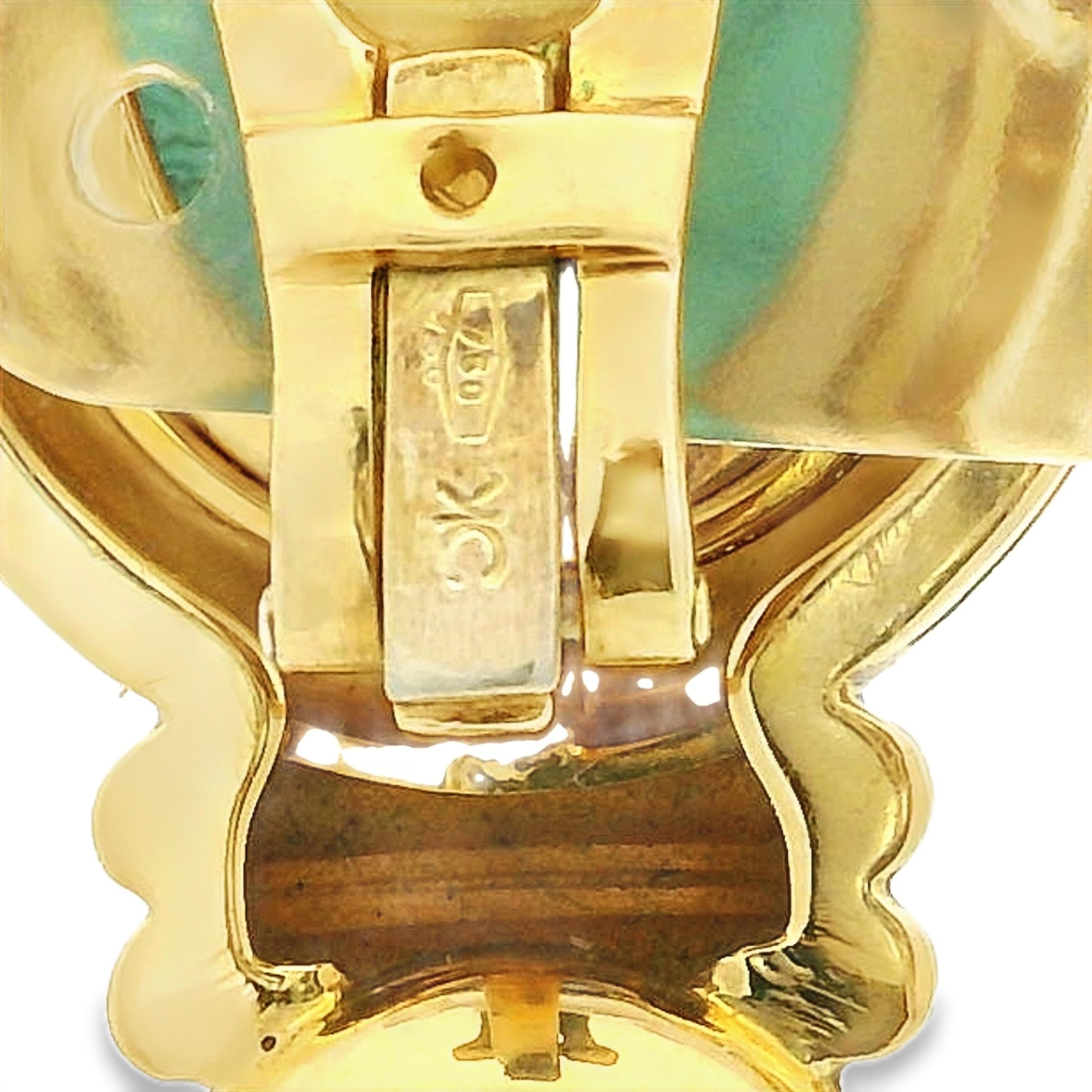 Orecchini a clip in oro giallo 18 carati in vetro veneziano e perle in vendita 5