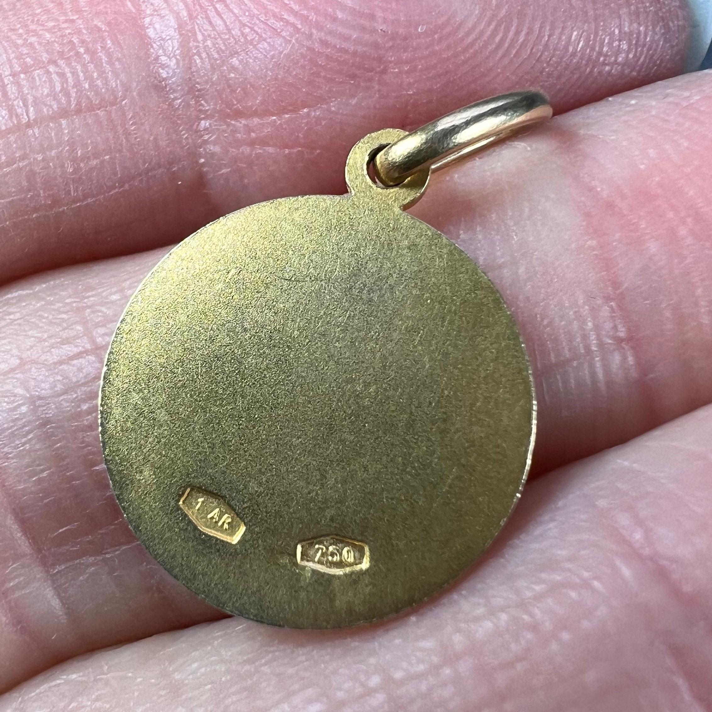 Italian 18k Yellow Gold Zodiac Capricorn Charm Pendant 3