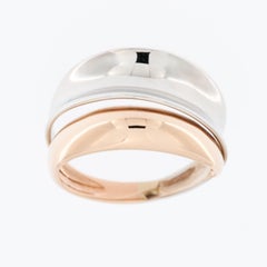 Italian 18 karat Rose and White Gold Band Ring