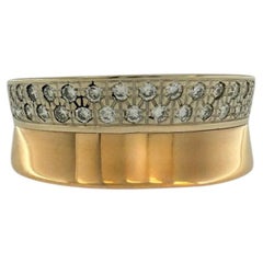 Italian 18kt Rose and White Gold Band Ring with Diamonds