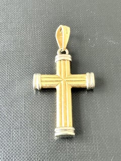 Italian 18kt Yellow and White Gold Cross “Chapiteau” Endings