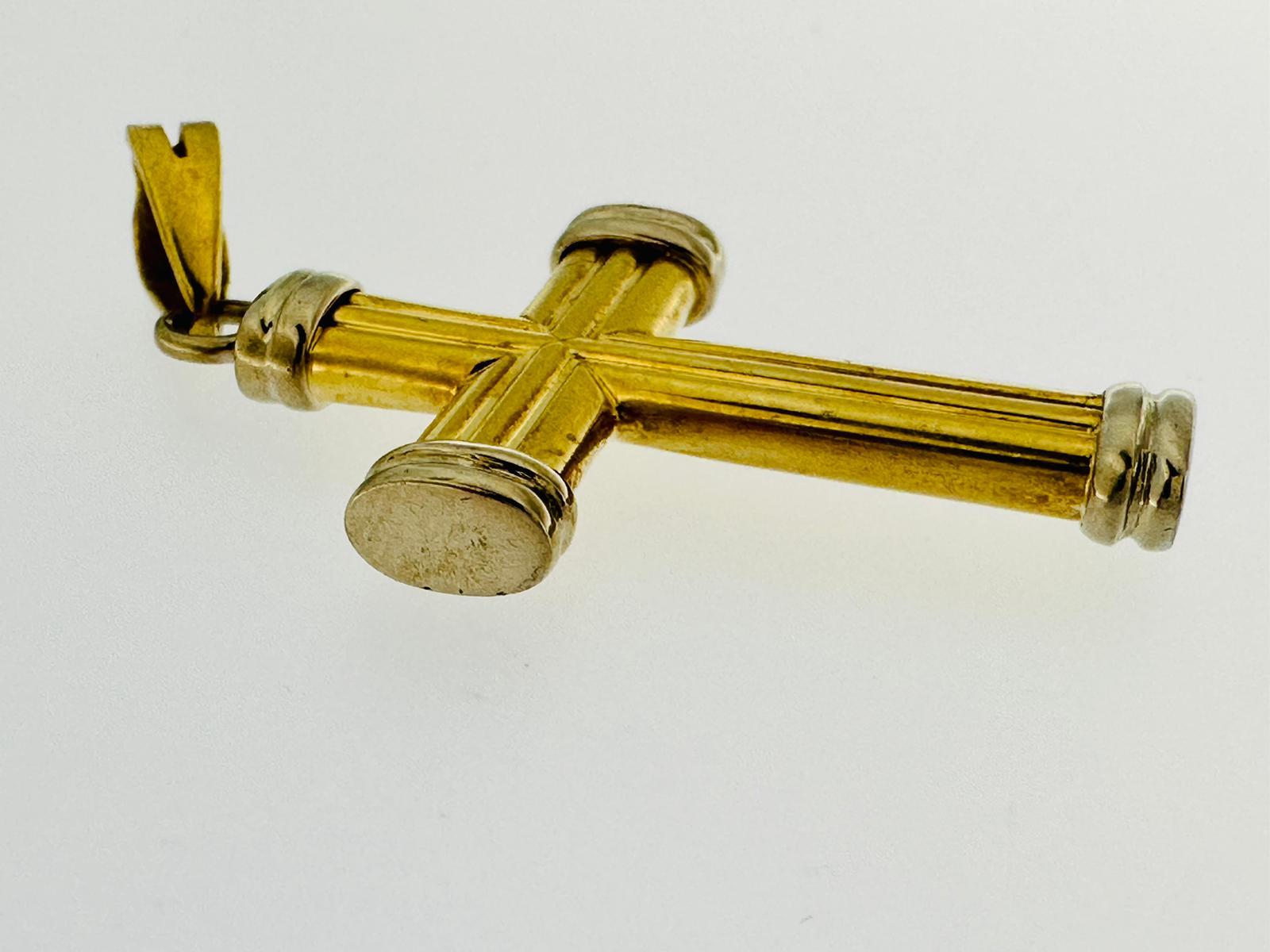 Women's or Men's Italian 18kt Yellow and White Gold Cross “Chapiteau” Endings For Sale