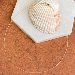 Italian 18 Karat Yellow Gold Twist Cable Omega Wire Choker Necklace