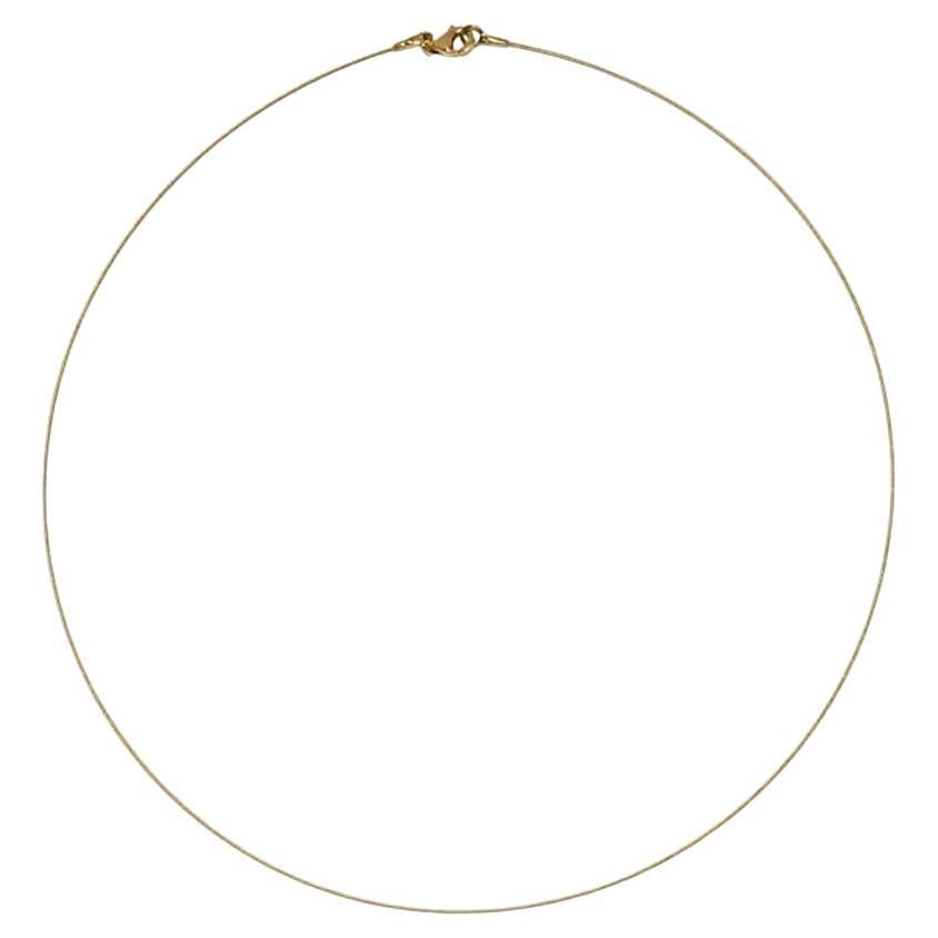  Italian 18kt Yellow Gold 18" 0.50mm Twist Cable Omega Wire Choker Necklace